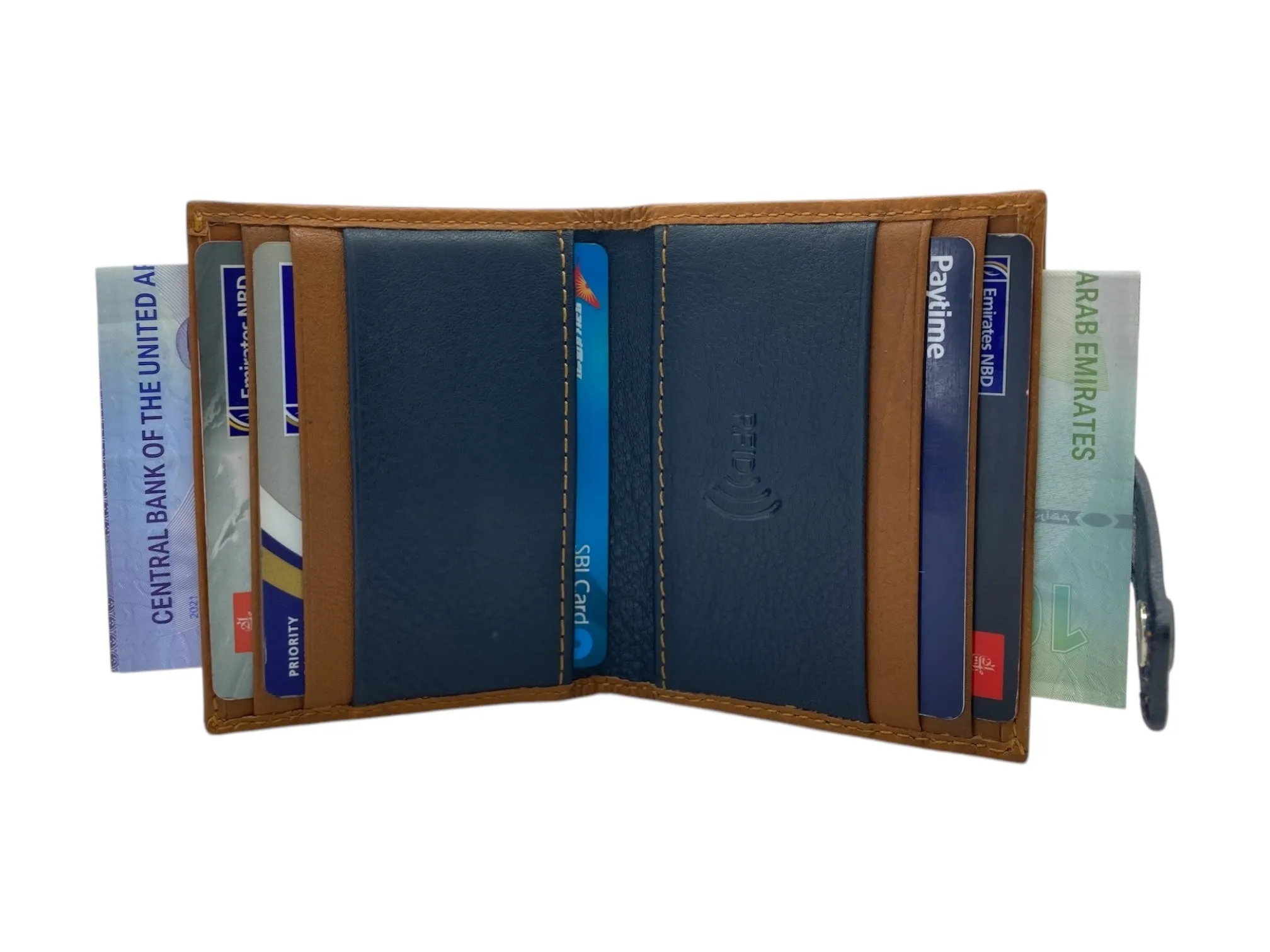 Card Case & Cash Wallet Compact Size 12 Card Space Plus Zip For Coins # 4029Z