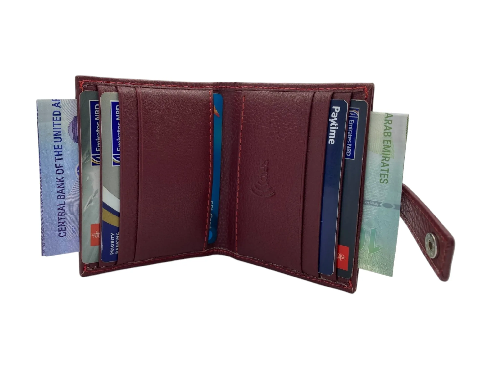 Card Case & Cash Wallet Compact Size 12 Card Space Plus Zip For Coins # 4029Z