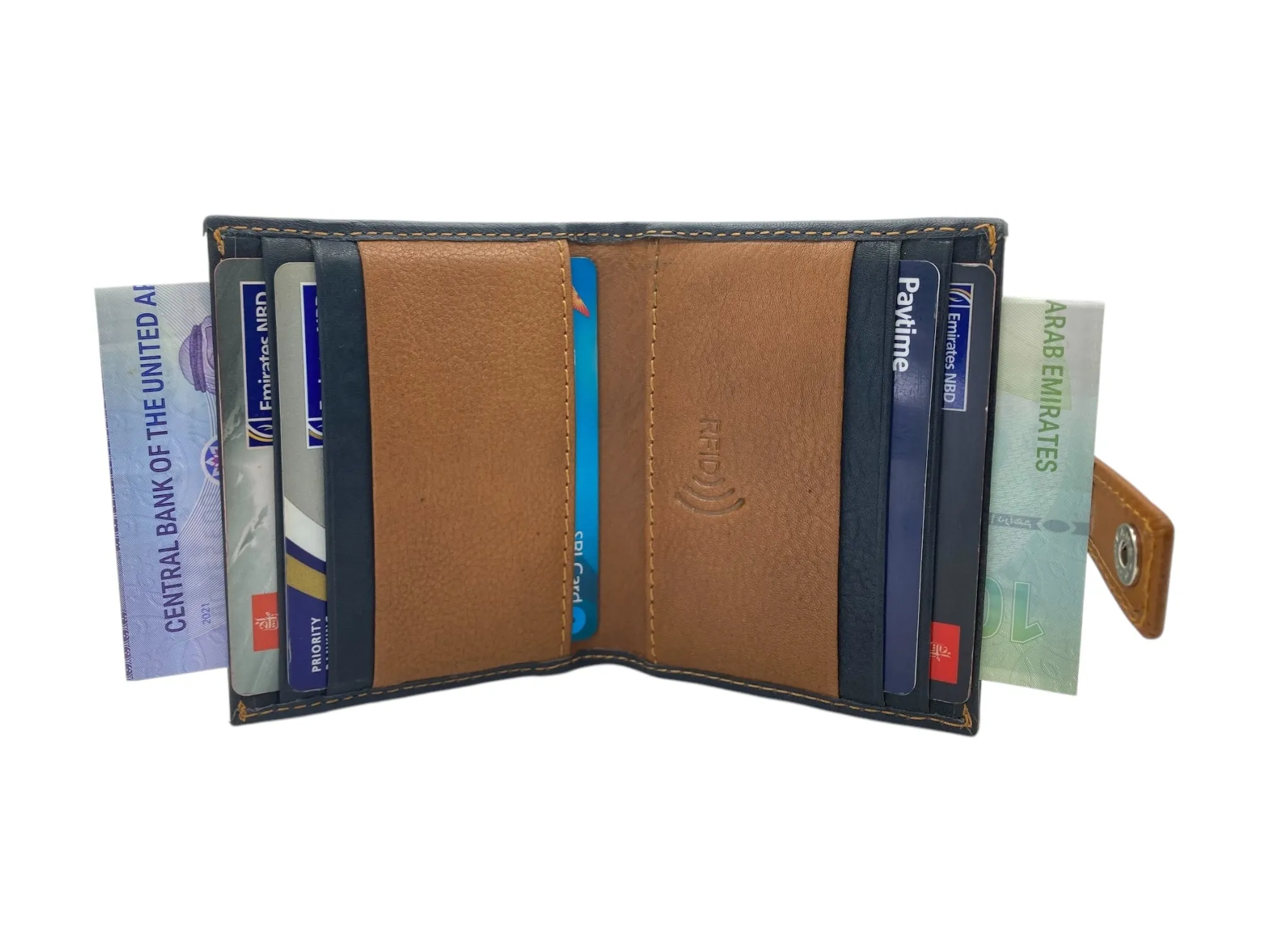 Card Case & Cash Wallet Compact Size 12 Card Space Plus Zip For Coins # 4029Z