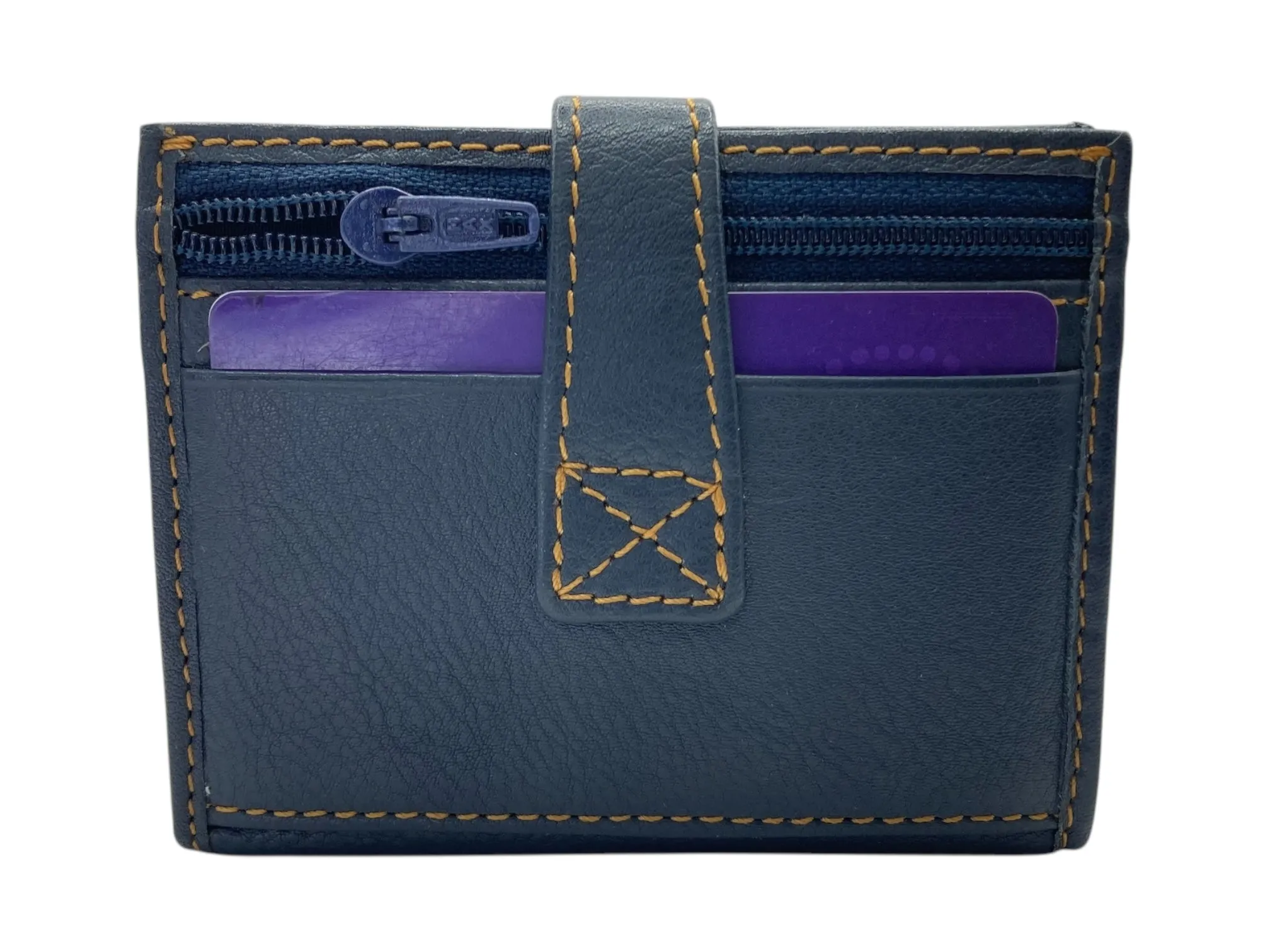Card Case & Cash Wallet Compact Size 12 Card Space Plus Zip For Coins # 4029Z