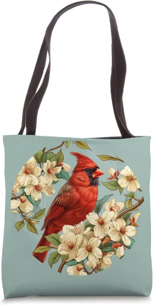 Cardinal On Dogwood - North Carolina Flower And Bird Tote Bag
