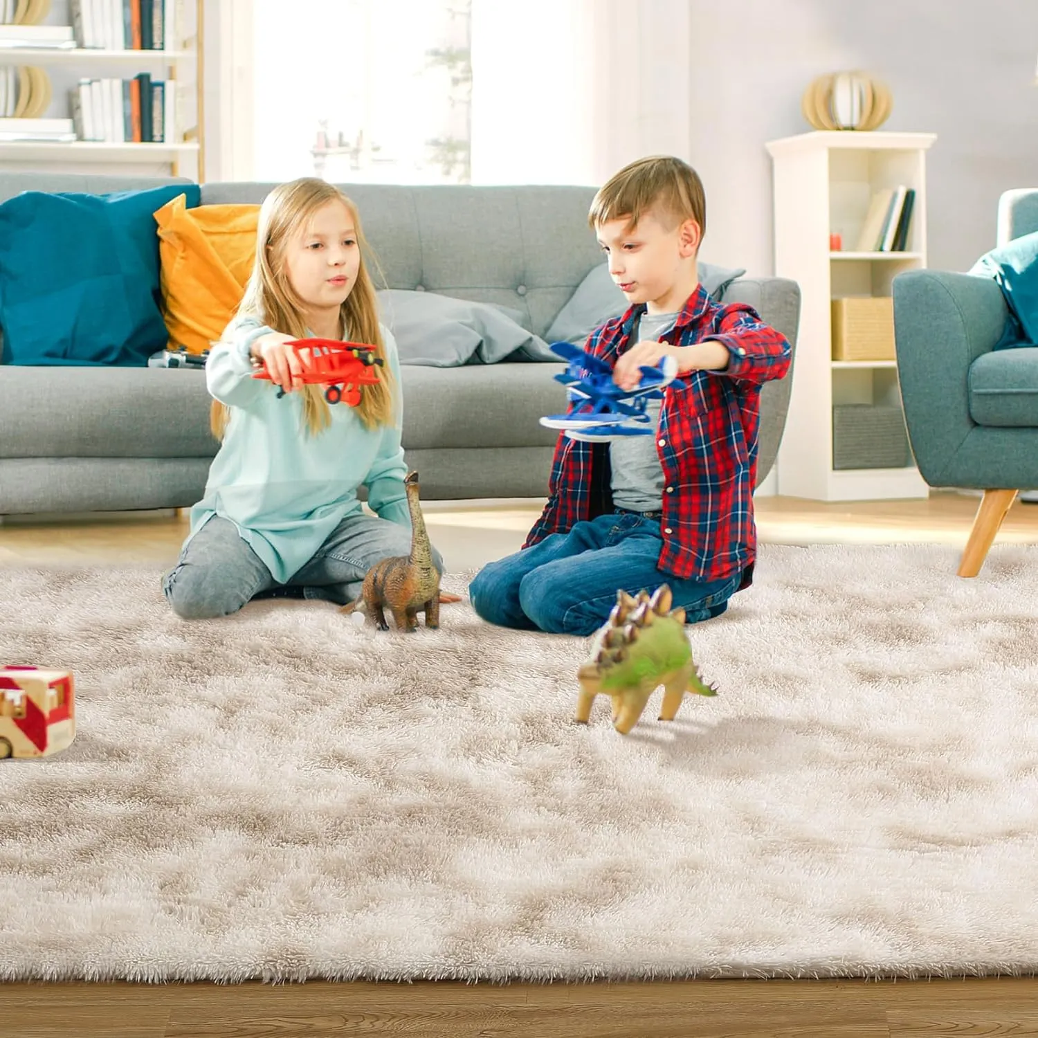 CAROMIO Runner Rug 2x8 Feet Plush Fluffy Rug for Bedroom Living Room, Shag Furry Hallway Runner Rug Carpet Non Shedding for Nursery Children Kids Girls Room Home Decorative, Beige Taupe