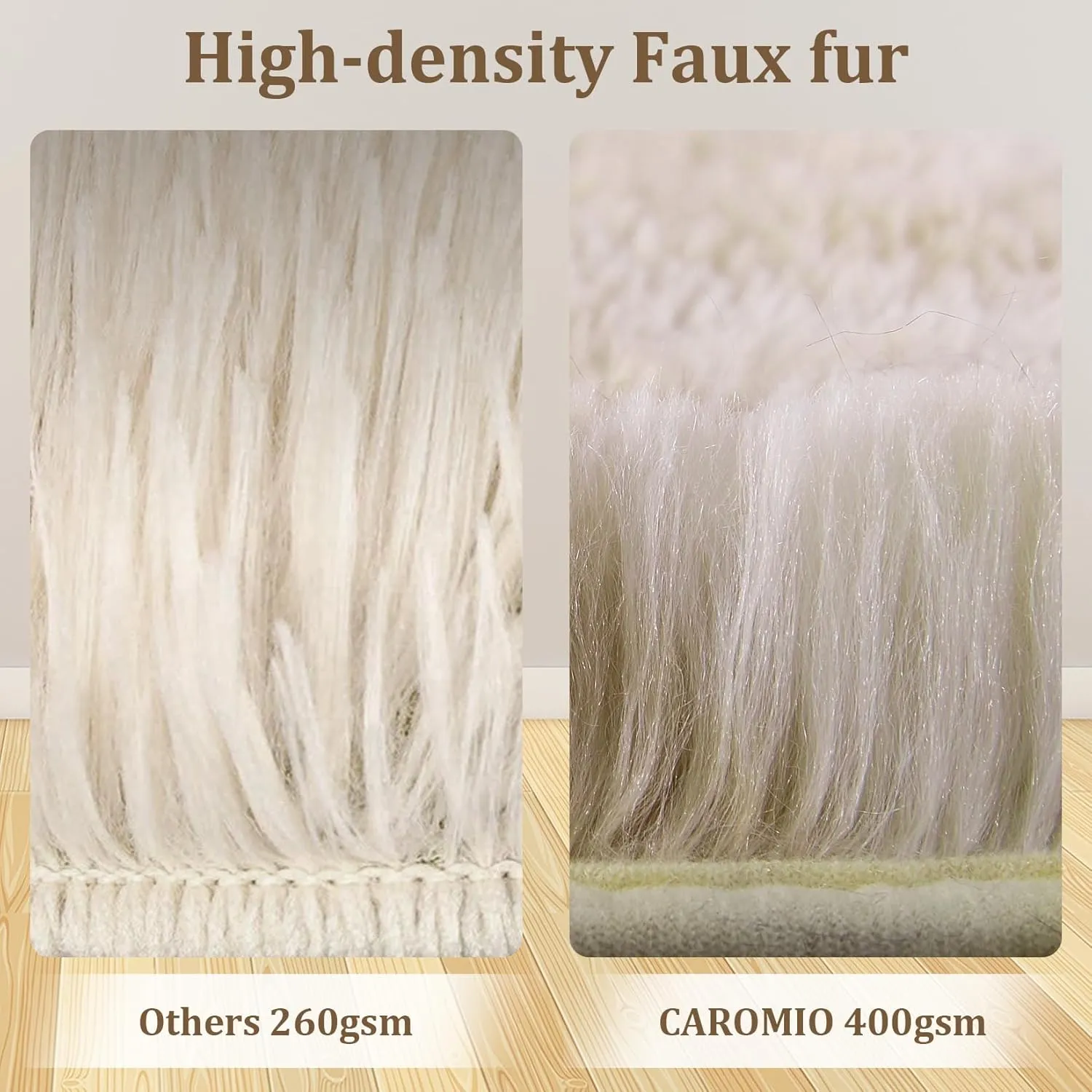 CAROMIO Runner Rug 2x8 Feet Plush Fluffy Rug for Bedroom Living Room, Shag Furry Hallway Runner Rug Carpet Non Shedding for Nursery Children Kids Girls Room Home Decorative, Beige Taupe