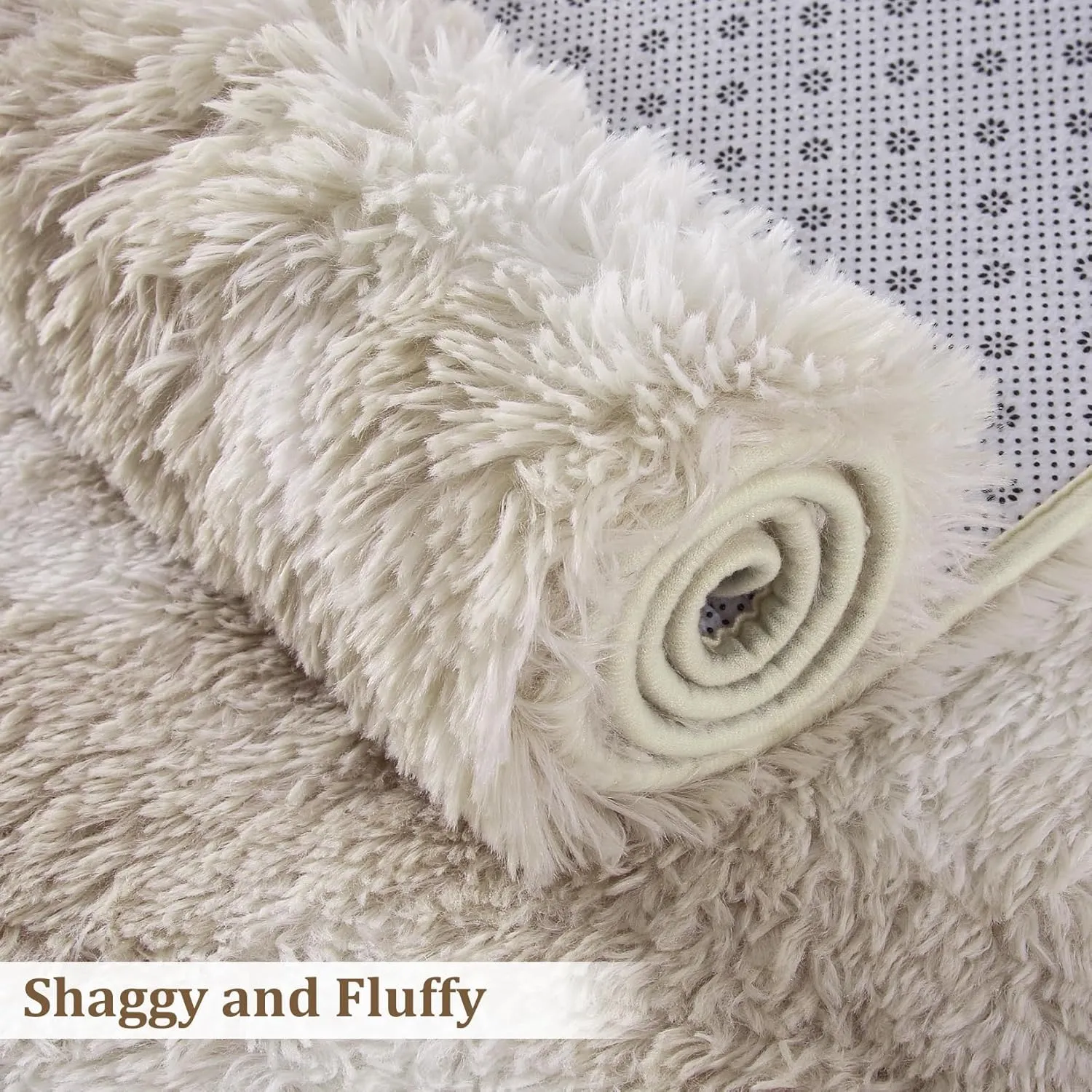 CAROMIO Runner Rug 2x8 Feet Plush Fluffy Rug for Bedroom Living Room, Shag Furry Hallway Runner Rug Carpet Non Shedding for Nursery Children Kids Girls Room Home Decorative, Beige Taupe