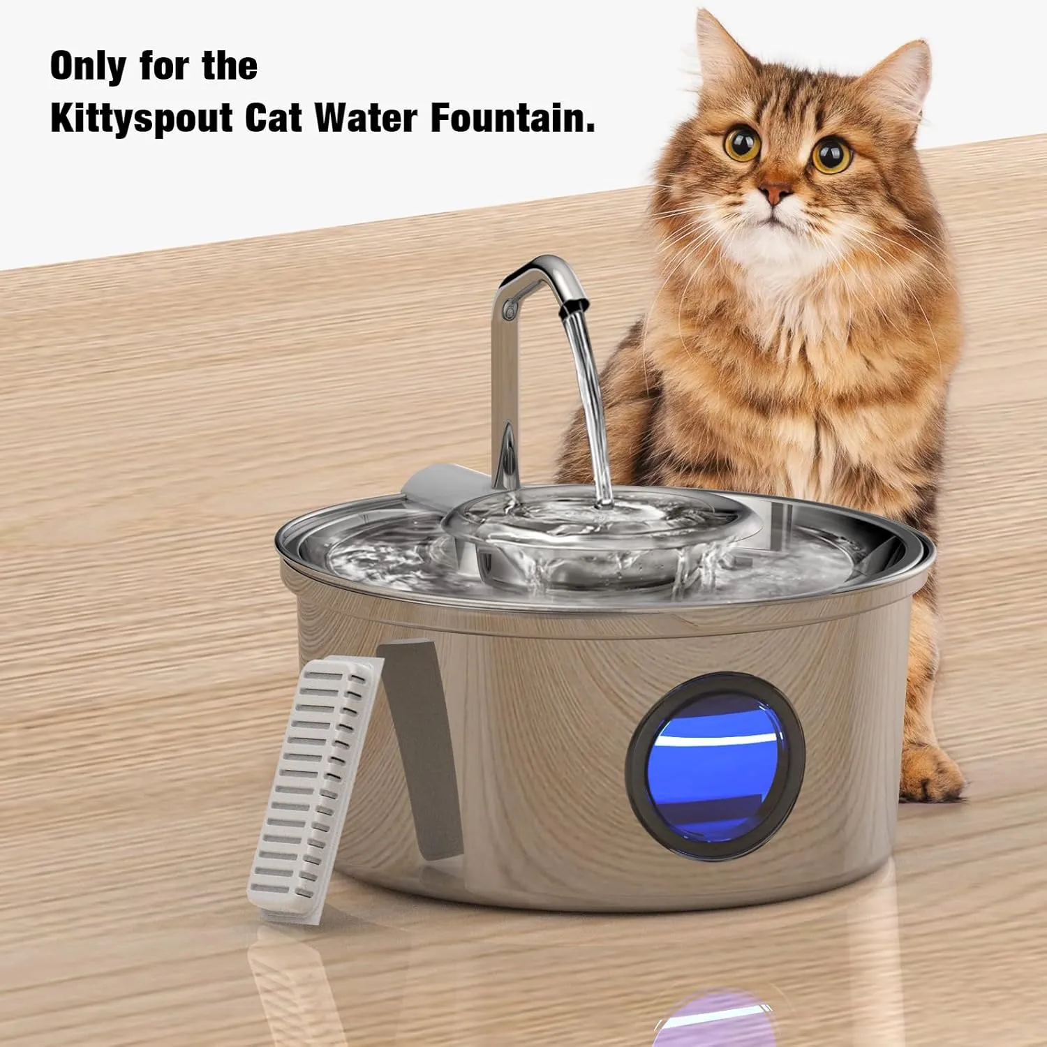 Cat Water Fountain Filters,Replacement Filter for 108oz/3.2L Cat Fountain,10 Packs Filters & 2 Sponges Set for Stainless Steel Pet Water Fountain (Model:PET-HS001-US)