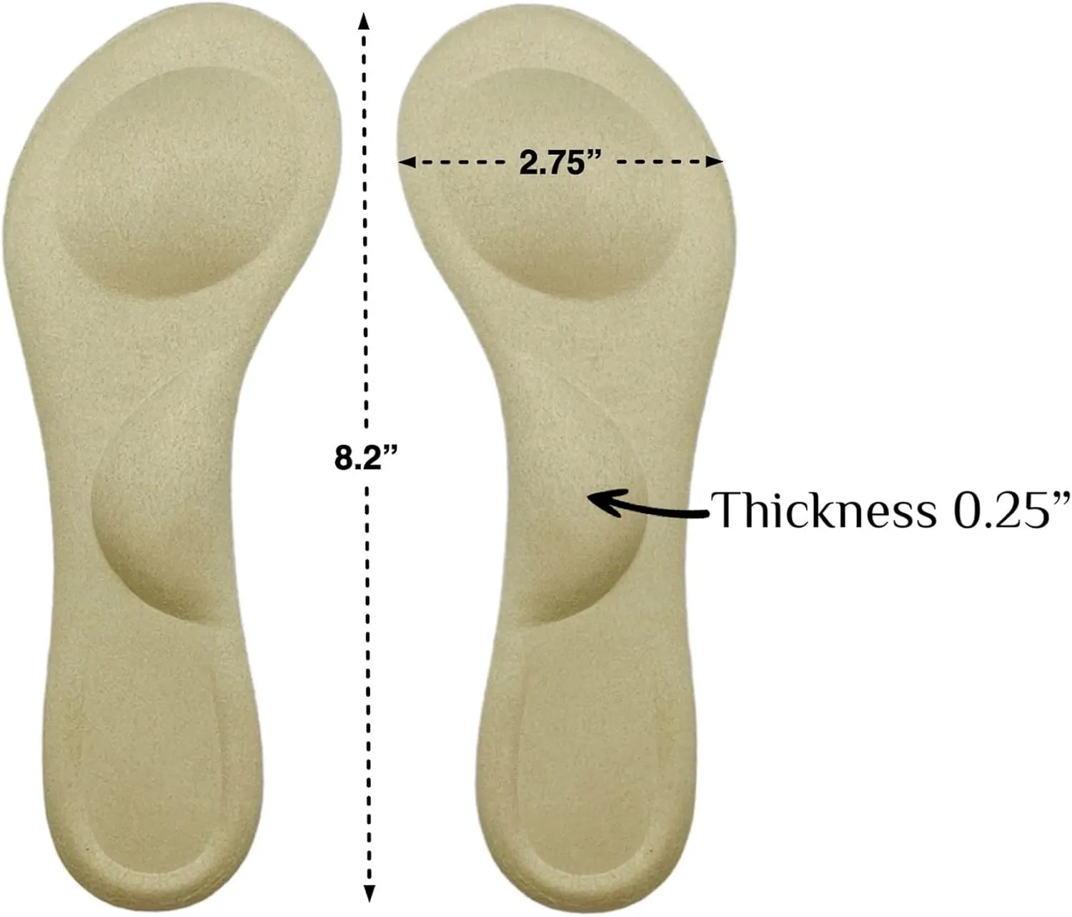CB 4 Pairs of Suede Sponge Inserts Invisible Slim Insoles Liners, Ball of Foot Pain Relief Cushion, Arch Pain Barefoot Support, 3/4 Length for Women's Shoes 5-7, 2 Pairs Black & 2 Pairs Beige