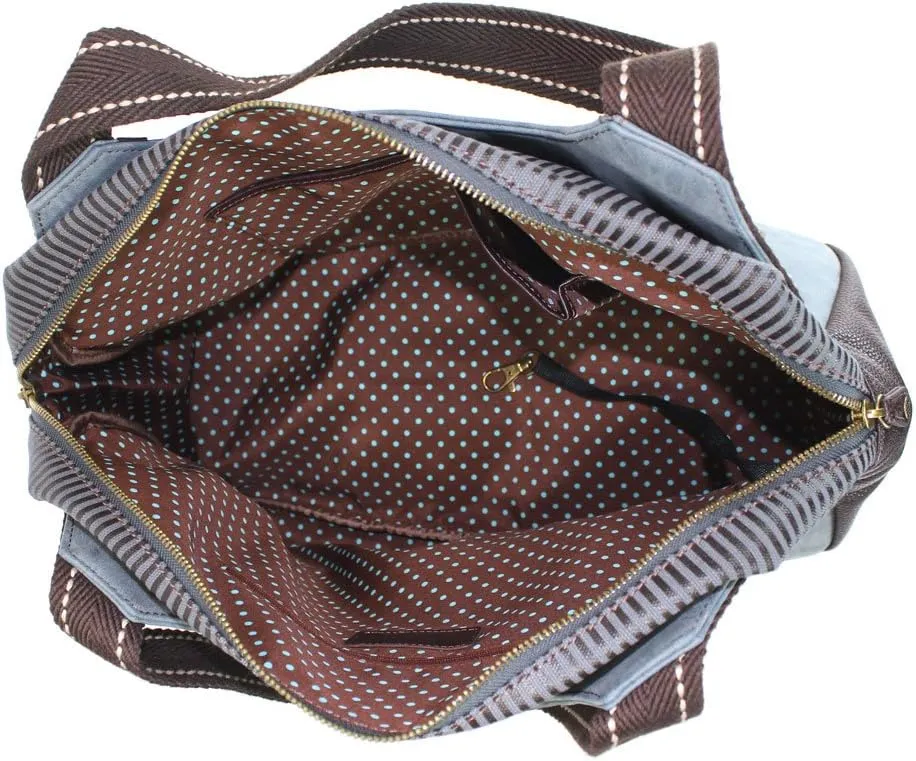 CHALA Large Bowling Tote Shoulder Bag with Canvas Handle and LLAMA Keyfob (LLAMA)
