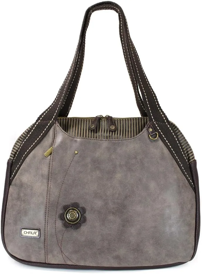 CHALA Large Bowling Tote Shoulder Bag with Canvas Handle and LLAMA Keyfob (LLAMA)