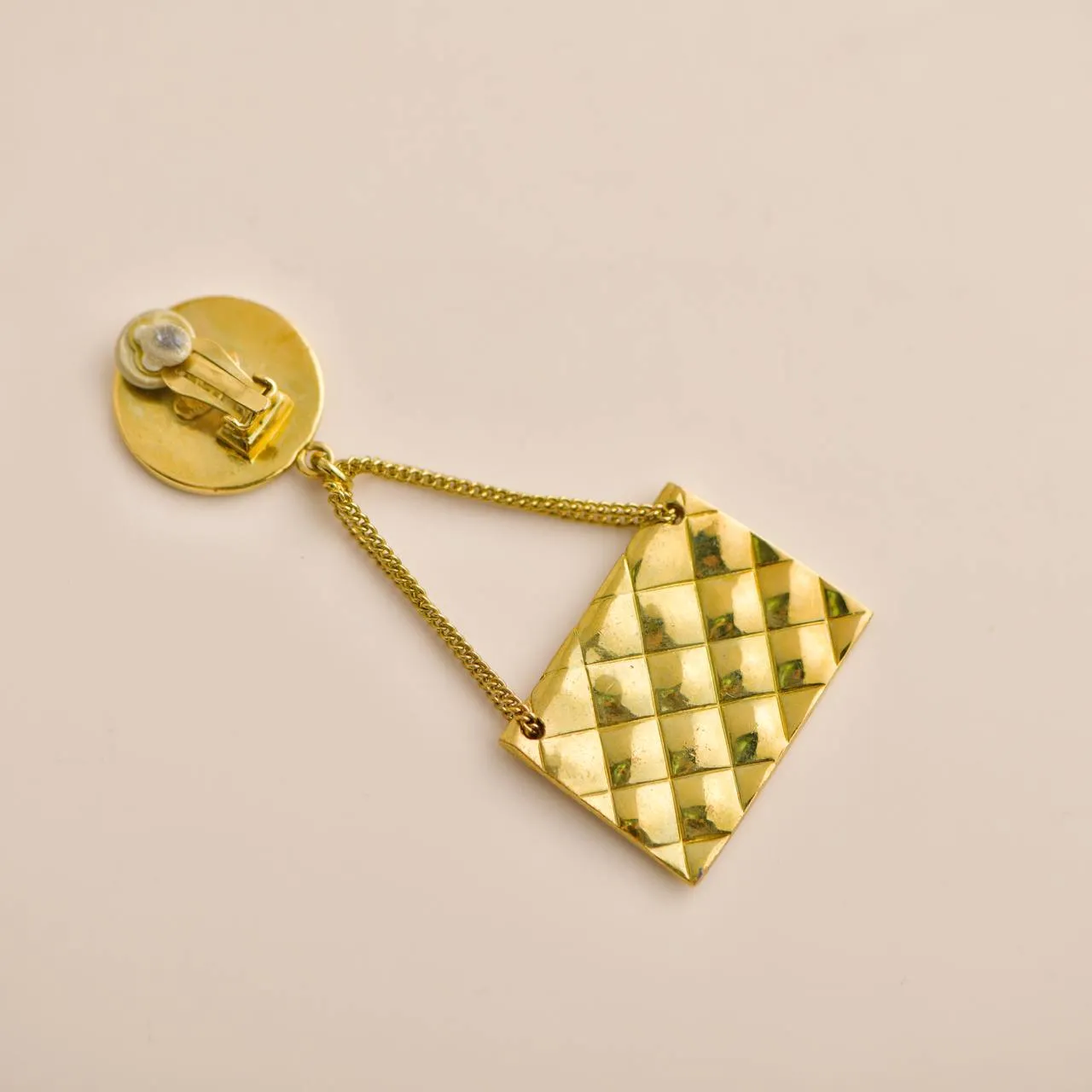 Chanel CC Coin Quilted Flap Bag Drop Earrings