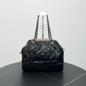Chanel Quilted Black Lambskin Tote Bag 2009-2010