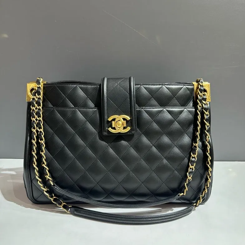 Chanel Quilted Black Tote Bag