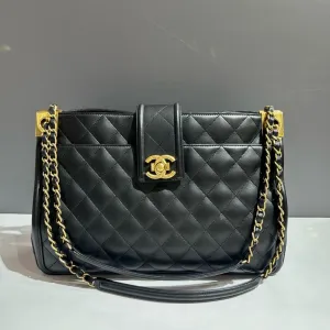 Chanel Quilted Black Tote Bag