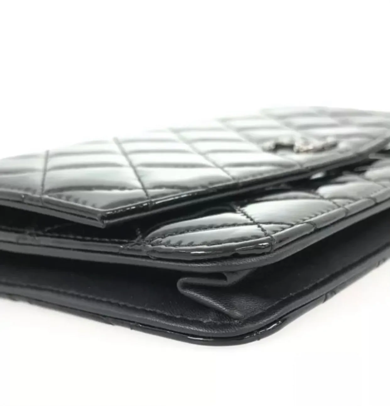 Chanel Quilted Patent Wallet on Chain WOC