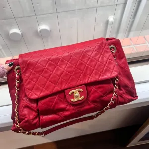 Chanel Red Leather Chain Shoulder Bag AF603 - Preloved