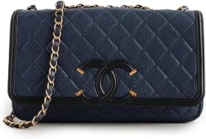Chanel Women's Pre-Loved Caviar Filigree Flap Bag