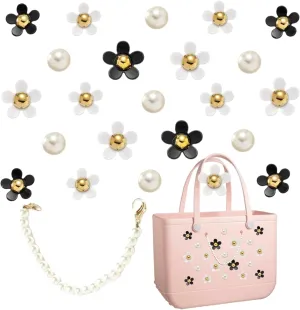 Charms for Beach Bag, Accessories Compatible with Bogg Bags, Flower Charms for Simply Southern Beach Tote Bags