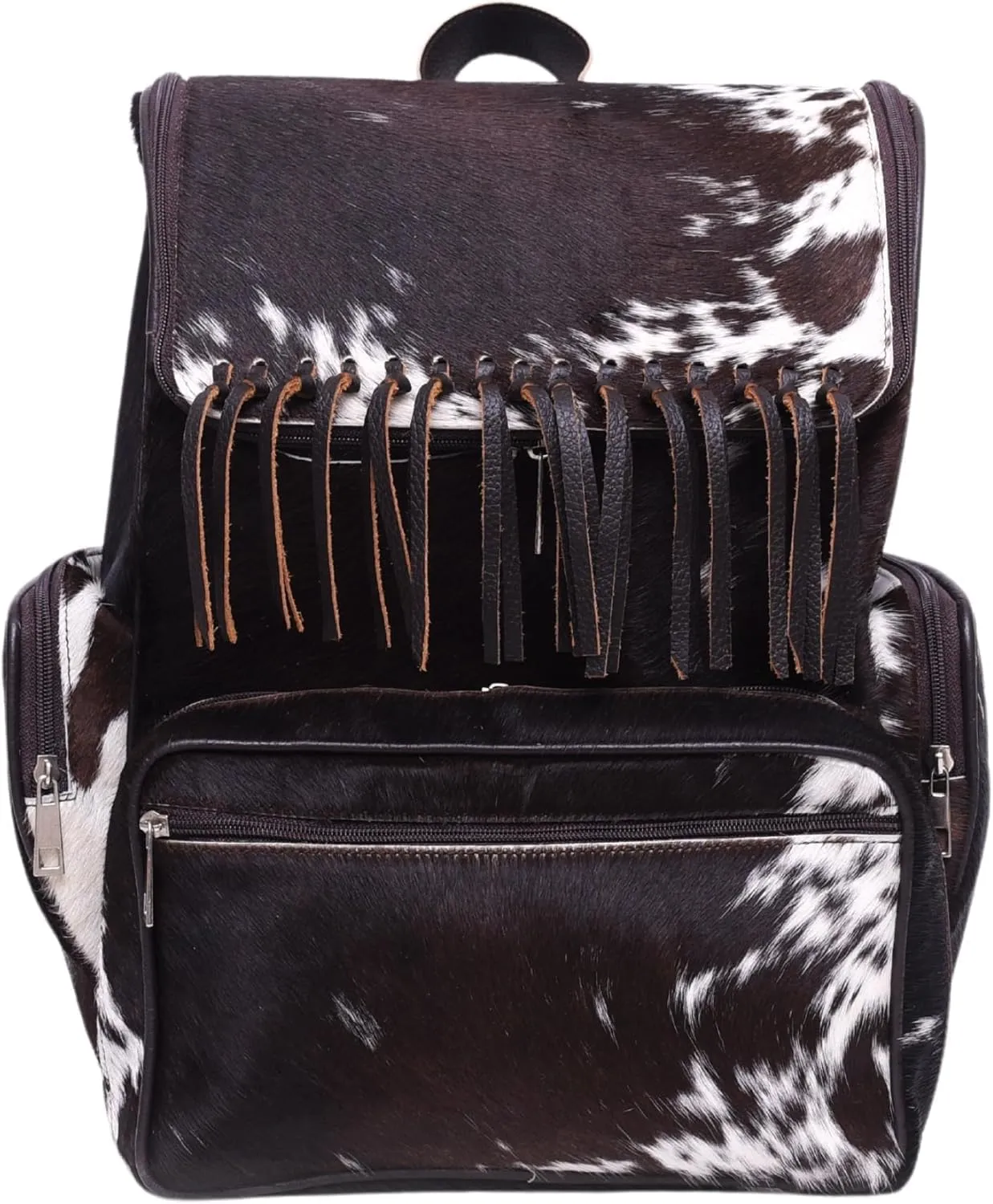 CHAYELL Cowhide Genuine Leather Backpack with Laptop Compartment – Travel Bag, Western Diaper Bag for Women (Brown jhalar, Brown)