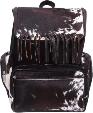 CHAYELL Cowhide Genuine Leather Backpack with Laptop Compartment – Travel Bag, Western Diaper Bag for Women (Brown jhalar, Brown)