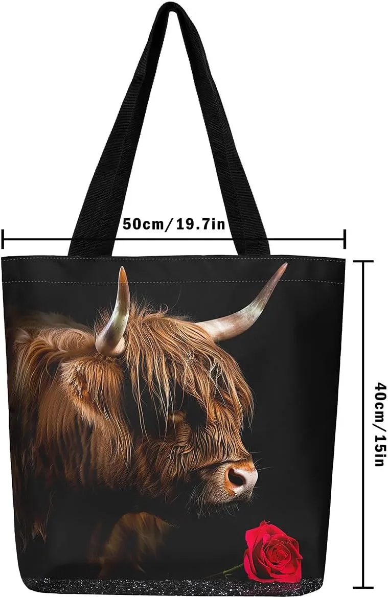 Cheetah Canvas Tote Bag,Colorful Leopard Print Flower Travel Bag African Safari Animals Reusable Shoulder Bag