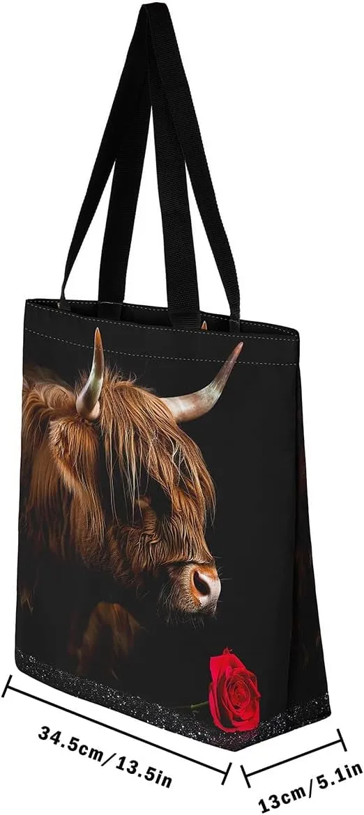 Cheetah Canvas Tote Bag,Colorful Leopard Print Flower Travel Bag African Safari Animals Reusable Shoulder Bag