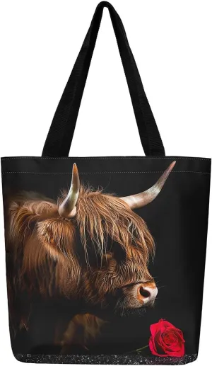 Cheetah Canvas Tote Bag,Colorful Leopard Print Flower Travel Bag African Safari Animals Reusable Shoulder Bag