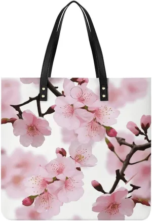 Cherry Japanese Cherry Blossom Large Leather Handbags Women Fashion Handbag Multifunctional Travel Bag It Is A Great Gift for Mothers, Teachers, Friends, Bridesmaids