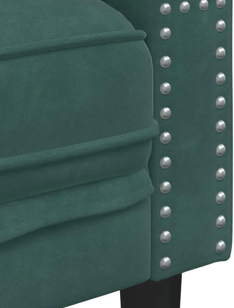 Chesterfield Sofa with Bolsters 2-Seater Dark Green Velvet, Sleeper Sofa, Recliner Sofa Set, Living Room Furniture, Luxurious and Comfortable Sofas for Living Room