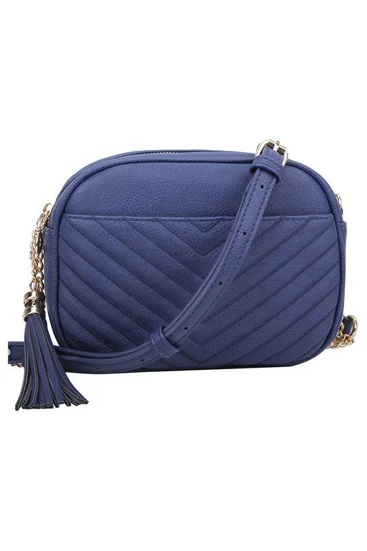 Chevron Tassel Crossbody Bag