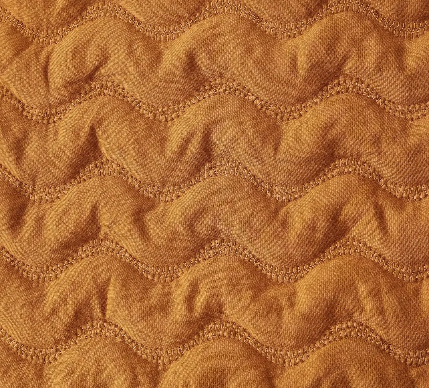 Chezmoi Collection Destiny 3-Piece Spice Queen Size Quilt Set - Stone-Washed Soft Microfiber Lightweight Quilted Bedspread Coverlet Set for All Seasons Wavy Line Stitching