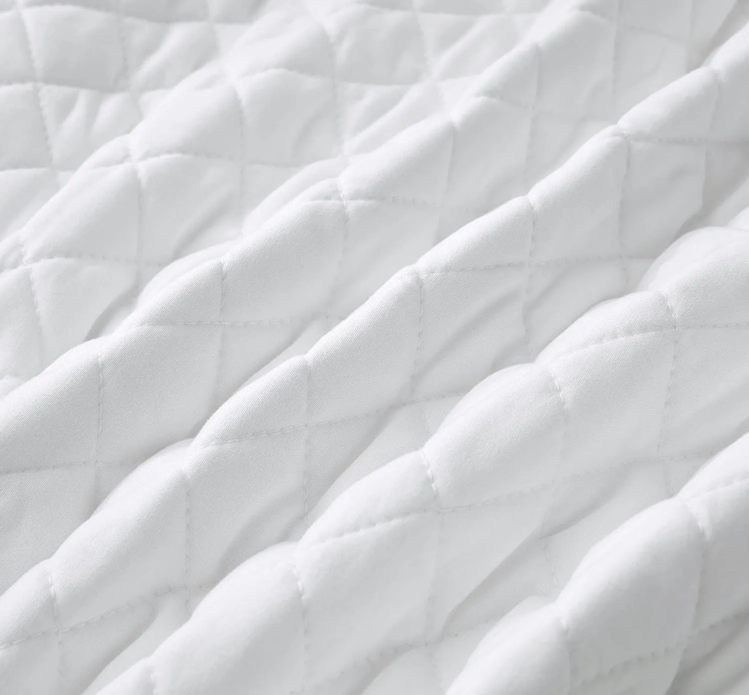 Chezmoi Collection Teo 3-Piece White King Size Quilt Set - Diamond Stitch Stone-Washed Super Soft Microfiber Lightweight Quilted Bedspread Coverlet Set for All Seasons