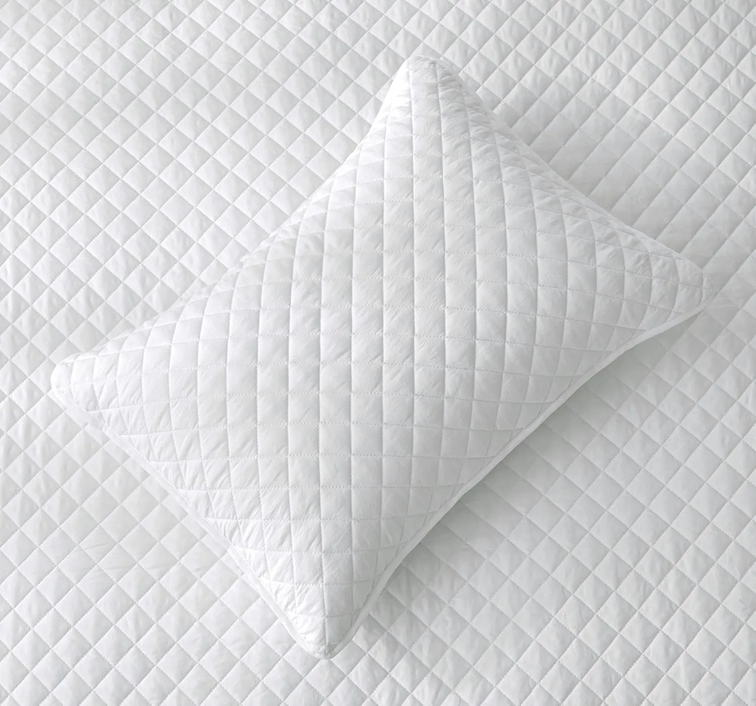 Chezmoi Collection Teo 3-Piece White King Size Quilt Set - Diamond Stitch Stone-Washed Super Soft Microfiber Lightweight Quilted Bedspread Coverlet Set for All Seasons