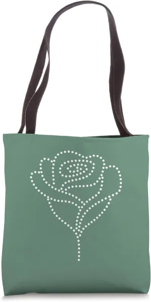 Chic Flower Line Art Minimalistic Floral Artwork Rose Tote Bag