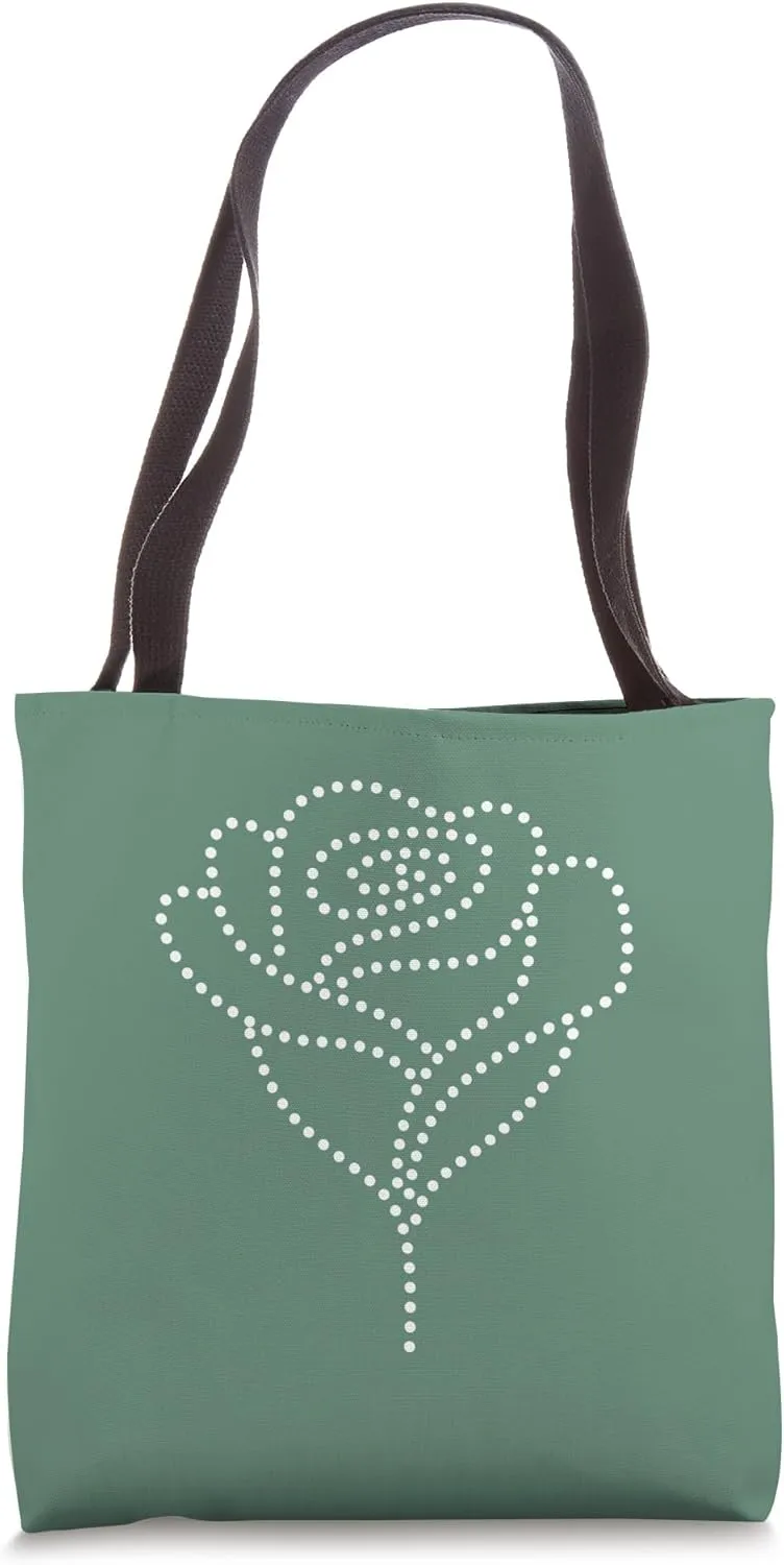 Chic Flower Line Art Minimalistic Floral Artwork Rose Tote Bag