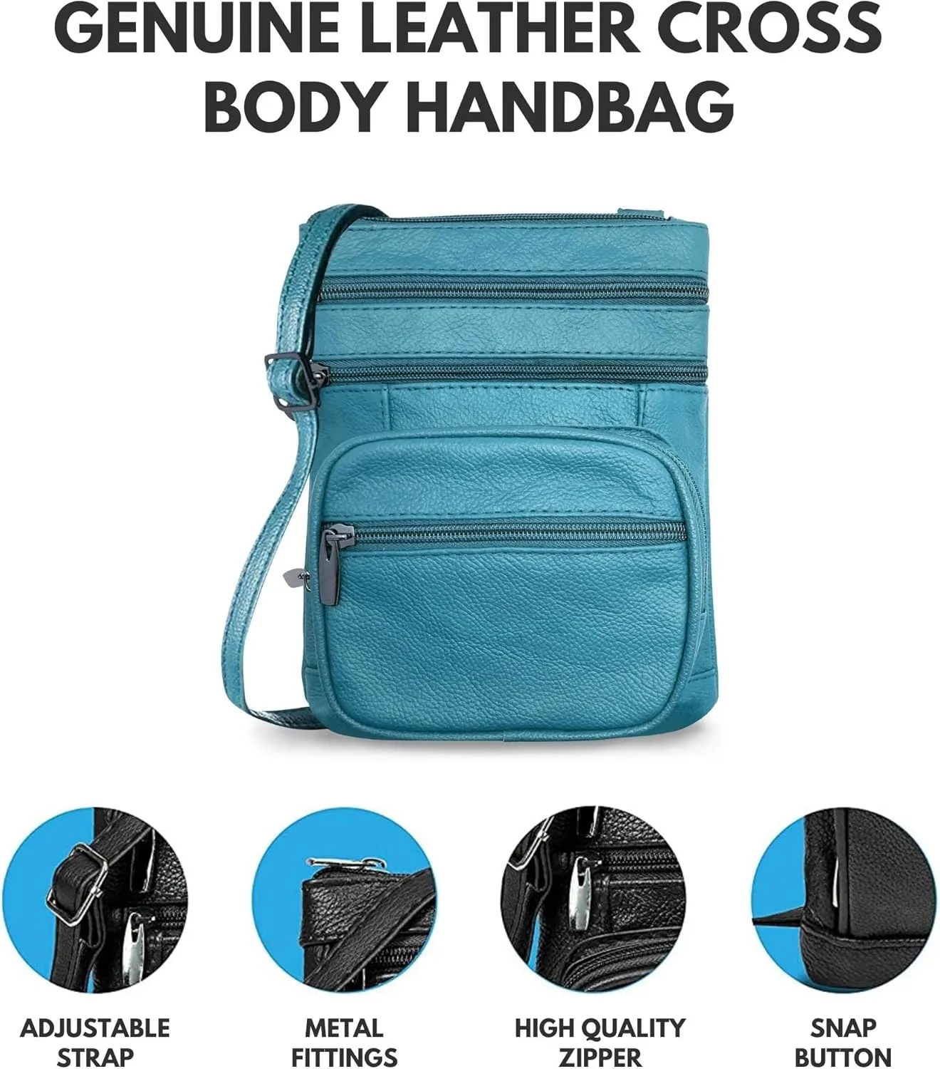 Ciana Genuine Leather Cross Body Bags Purse for Women, Purses Women's Shoulder Sling Handbags Soft Purse