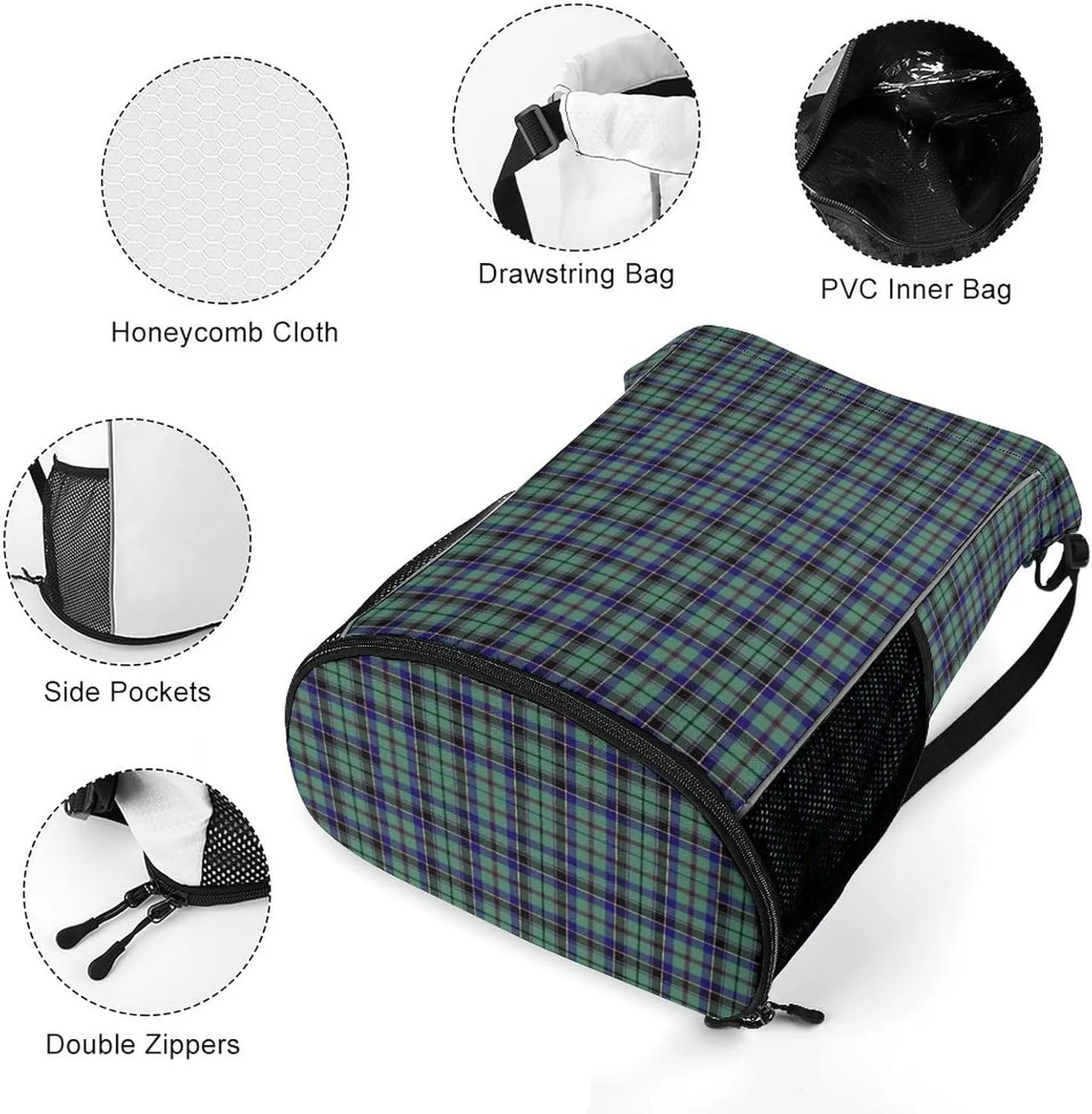 Clan Stevenson Tartan Sports Bundle Pocket with Dry Wet Separation Unisex