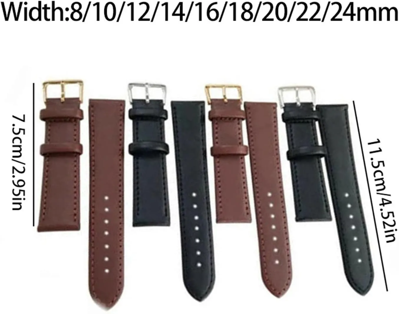 Classic Retro Leather Watch Band Quick Release Watch Strap For Men And Women 8mm10mm12mm14mm16mm18mm20mm22mm24mm