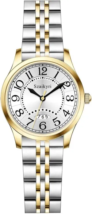Classic Watch for Women with Easy Read Time Arabic Numerals Ladies Watch with Calendar Water Resistant