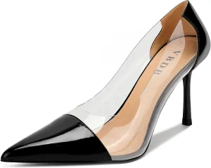 Clear Stiletto Heels for Women Pointed Toe High Heel Closed Pumps Party Wedding Dress Shoes