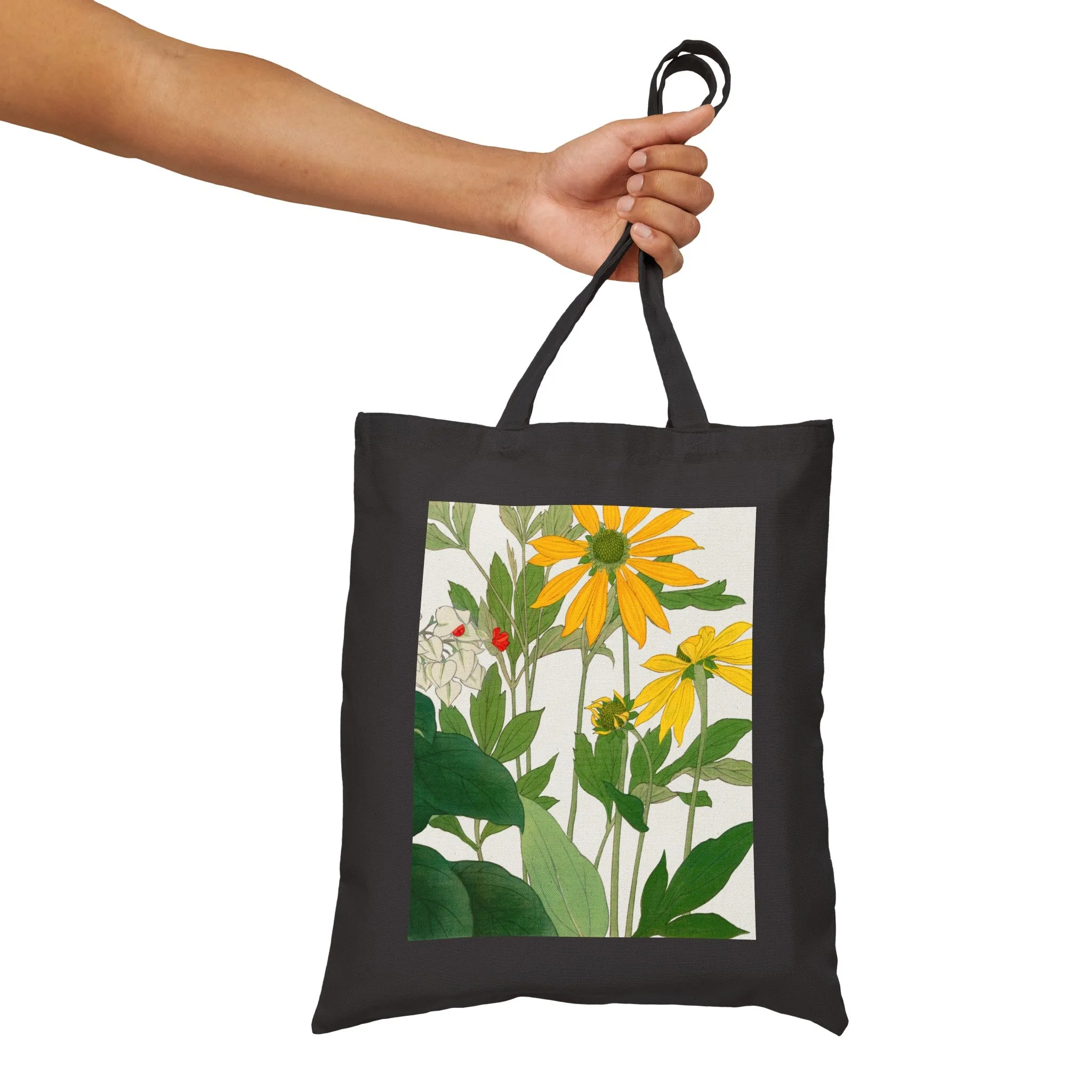 Clerodendrum & Rudbeckia Flower by Tanigami Kônan Cotton Canvas Tote Bag