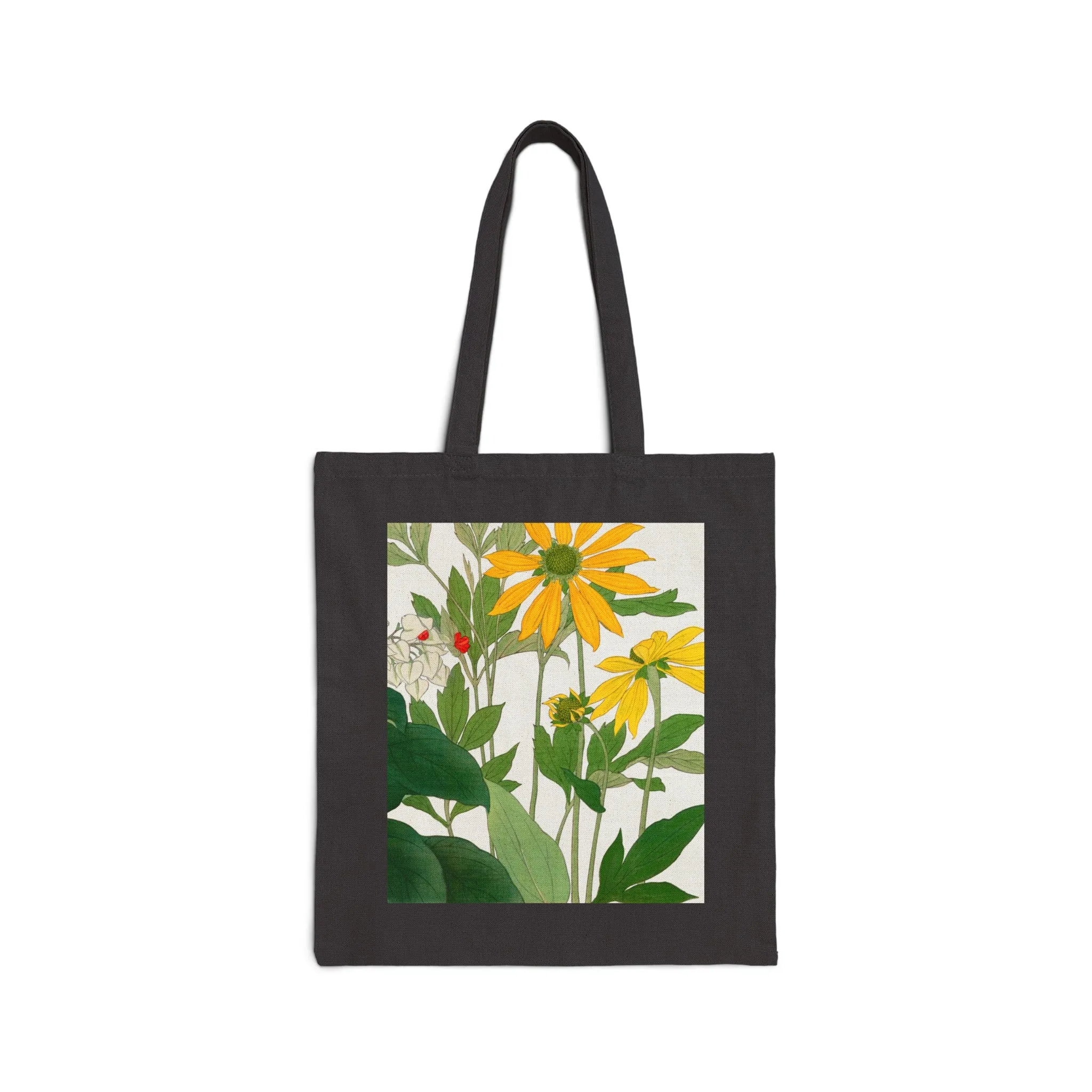 Clerodendrum & Rudbeckia Flower by Tanigami Kônan Cotton Canvas Tote Bag