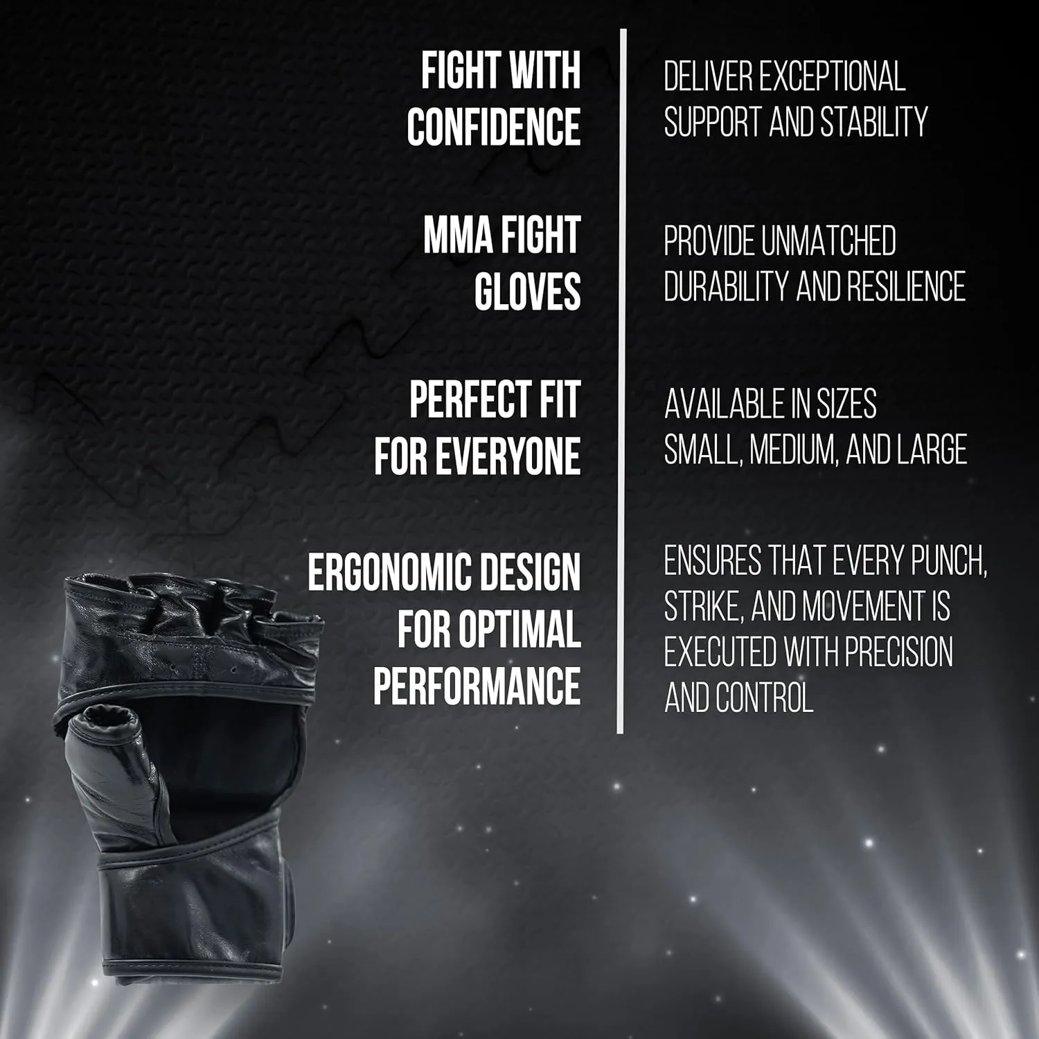 CLETO REYES Black Mamba MMA Competition Fight Gloves for Men and Women, Cowhide Leather, Black