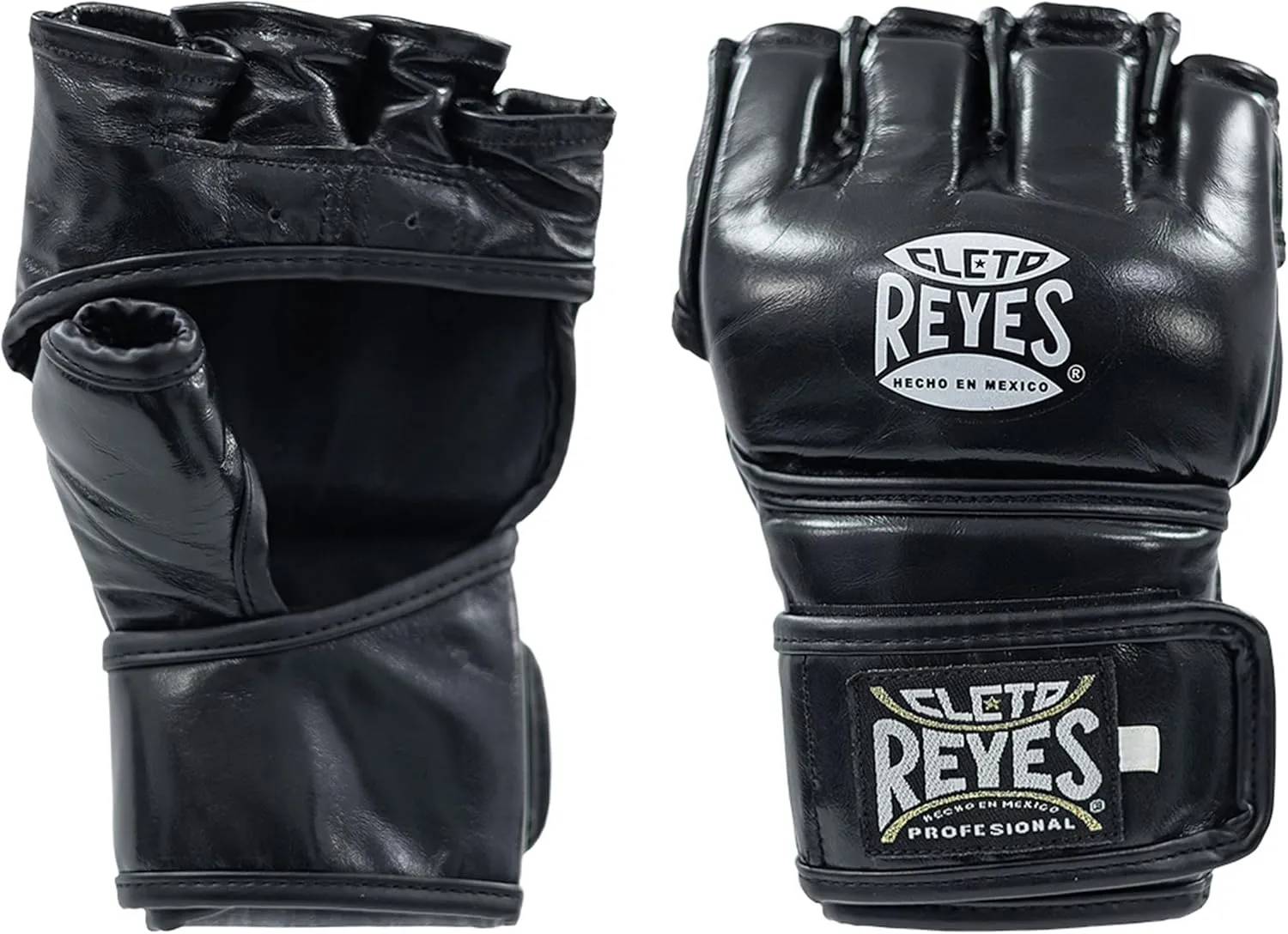 CLETO REYES Black Mamba MMA Competition Fight Gloves for Men and Women, Cowhide Leather, Black