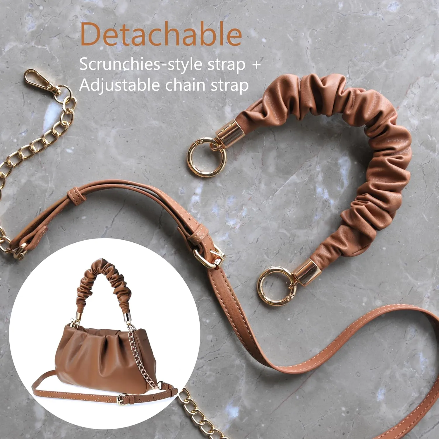 Cloud Pouch Bag Women Shoulder Handbag Soft Vegan Leather Vintage Hobo Chain Cross body Bag
