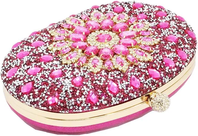 Clutch Purses for Women Evening Bag Nude Purse Luxury Handbag Bride Wallet Glitter Multicolor Rhinestone Bags