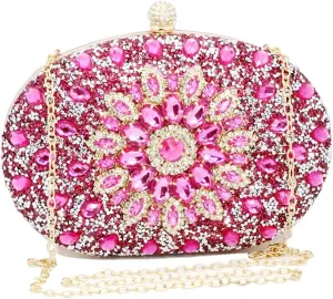 Clutch Purses for Women Evening Bag Nude Purse Luxury Handbag Bride Wallet Glitter Multicolor Rhinestone Bags