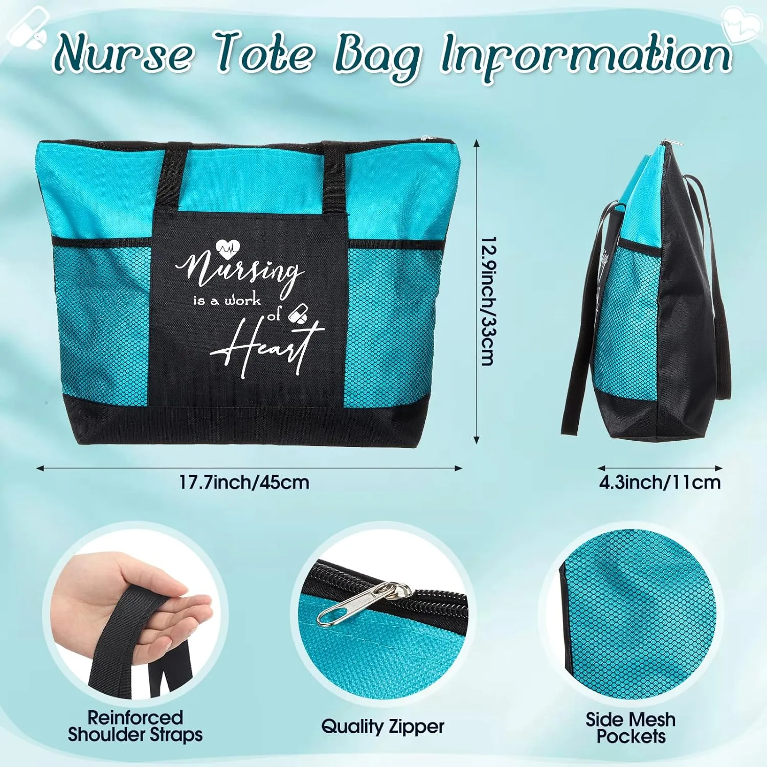 Cna Week Appreciation Gifts 20 oz Nurse Tumbler Tote Bag Makeup Bag Clipboard for Graduation Nursing Student
