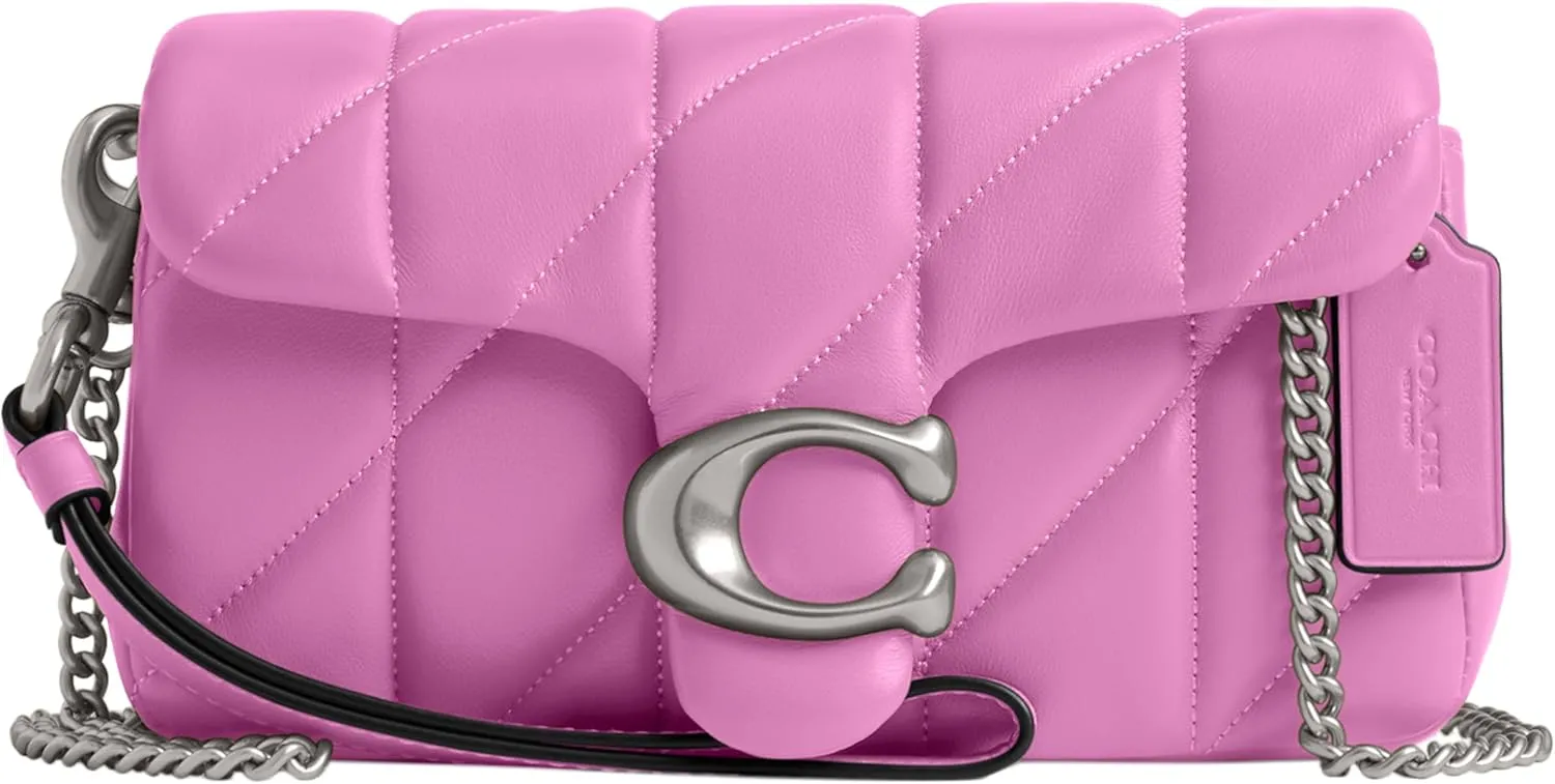 Coach Quilted Pillow Leather Tabby Wristlet with Chain, LH/Fuschia