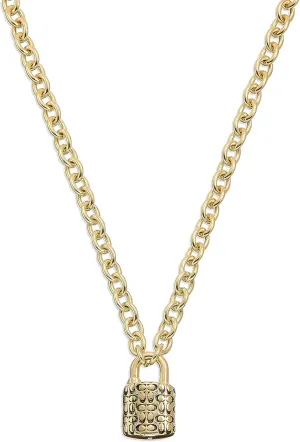Coach Women's Quilted Padlock Necklace