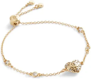 COACH Womens Signature Quilted Heart Slider Bracelet