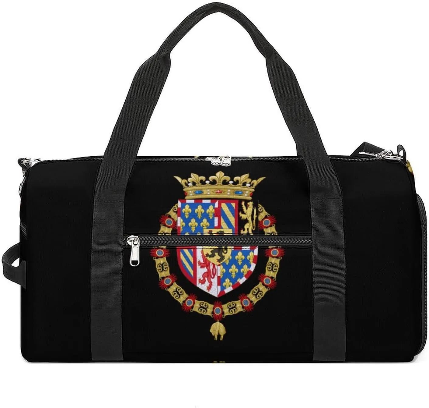 Coat Arms of Dukes of Burgundy Crowned Funny Gym Bag Travel Duffel Bags Carry On Weekender Overnight Bag for Women Men
